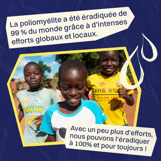 La poliomyelite a ete eradiquee de 99% du monde