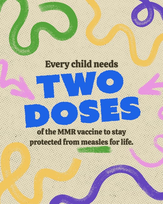 Every child needs two doses of the MMR vaccine to stay protected from measles for life